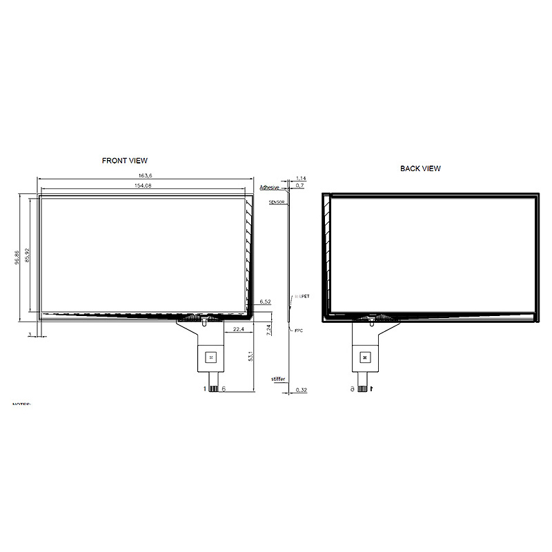 CiChin high-quality 12.1 capacitive touch screen factory used in robotics industry-1